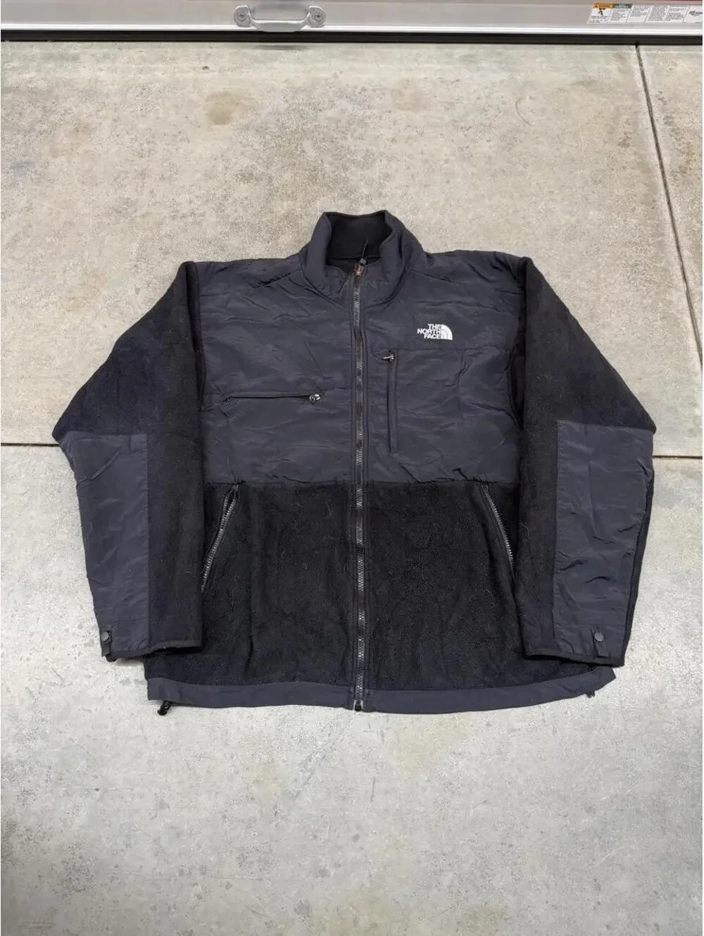 vintage the north face denali fleece black jacket size large